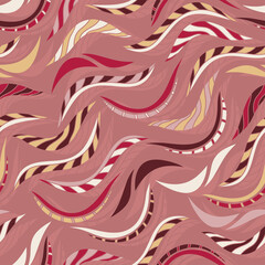 Abstract wavy leaves seamless pattern
