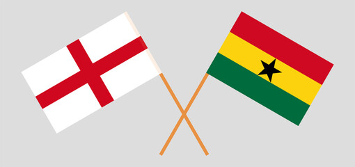 Crossed flags of England and Ghana