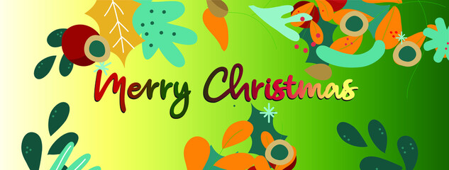 Merry Christmas Calligraphic Lettering background design