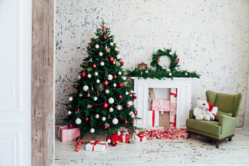 Christmas tree holiday presents New Year's Eve background