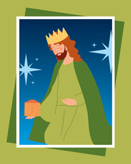 nativity balthazar wise king character greeting card