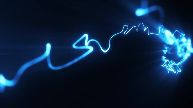 Electric Arcs And Light Stroke In Extreme Motion/ 4k animation of an abstract background of electric arcs lights distorted with extreme motion