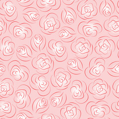 Pink floral background with roses. Flowers seamless pattern.
