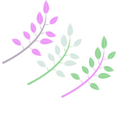 leaf pastel colour. branch pastel colour.
