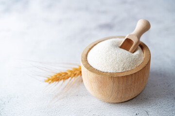 Semolina cereal  in a bowl
