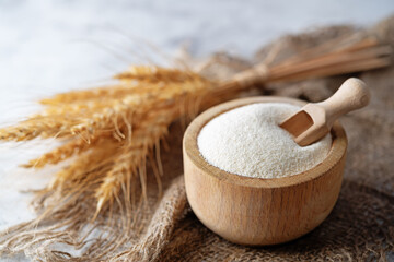 Semolina cereal  in a bowl