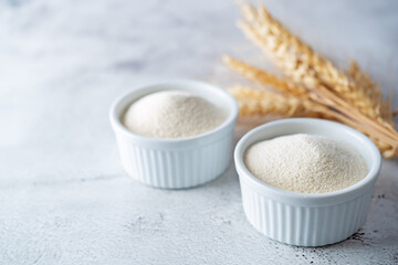 Semolina cereal  in a bowl