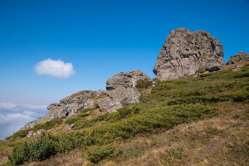 Babin zub (The Grandmather's tooth) on Old mountain, which is the most beautiful peak of Stara planina ( Balkan mountains). The impressive and big striking rocks and dense plants on the top.
Serbia