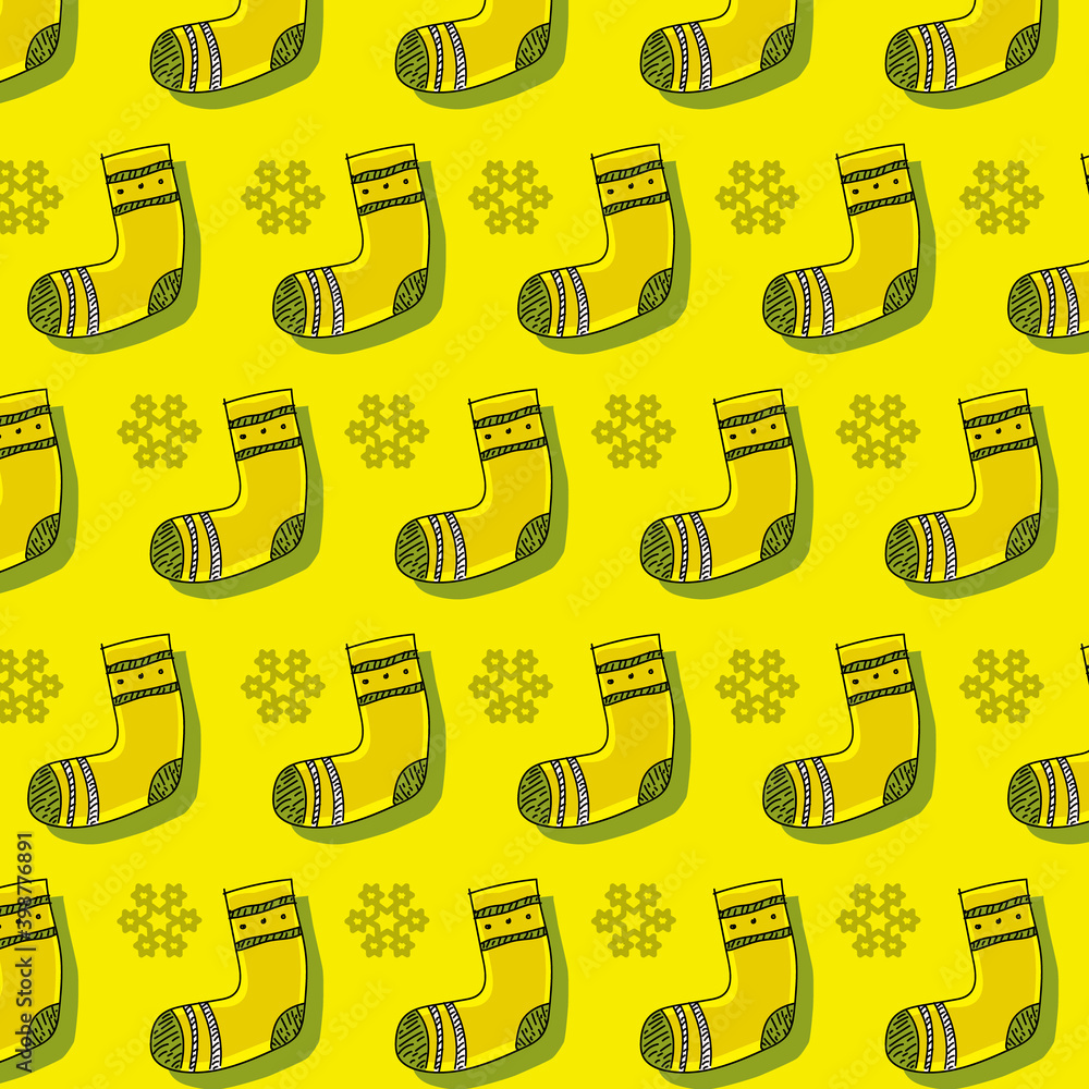 Poster yellow stocking pattern template design for print design