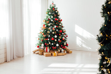 Christmas tree holiday presents the new year