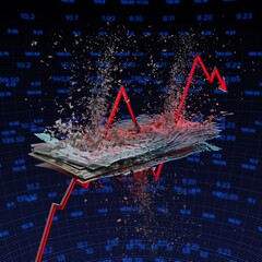 Dollar and Arrow 3D Illustration