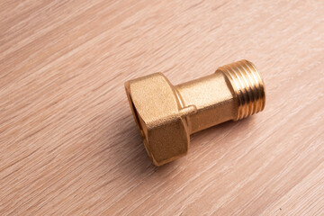 Domestic water supply brass fittings kit. 1/2 union, nuts and rubber washers.