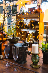 serving the table for the New Year holiday in retro style. 