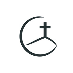 Obraz premium circle shape calvary crucifix cross abstraction 