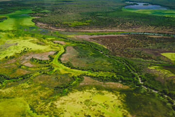 a river running through a green landscape