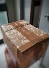gift box on wooden table