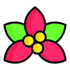 Mistletoe icon, Christmas and celebrations. Outline symbol collection. Editable vector Design