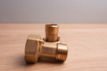 Domestic water supply brass fittings kit. 1/2 union, nuts and rubber washers.