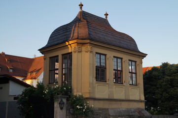 typical old building in Germany in lower Franconia on a Sunny summer day