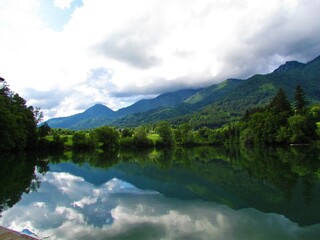 Fototapeta na wymiar Lake Crnava near Preddvor in Gorenjska, Slovenia