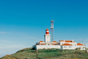 Fototapeta na wymiar Lighthouse of Cabo da Roca on the Atlantic Ocean. Sintra, Portugal