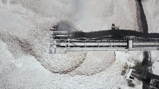 Stone crusher plant machine at a Quarry .