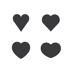 Heart icons collection. Vector designs in shape of hearts. Love , care and valentine's day symbol.