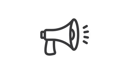 Megaphone icon. Loudspeaker linear vector illustration. Speech and announcement symbol.