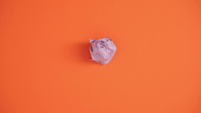 Paper wrinkles stop motion animation.