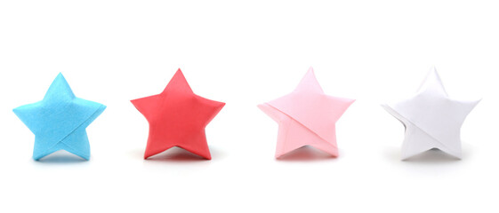 A Colorful origam lucky star on white