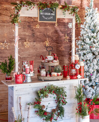 Festive Christmas holiday hot cocoa bar