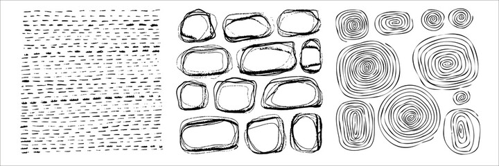 Set of abstract handmade graphic elements isolated on white, for decoration, invitations, posters, card, fabric © Janna Mudrak