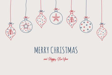 Xmas card with wishes. Merry Christmas and Happy New Year Vector