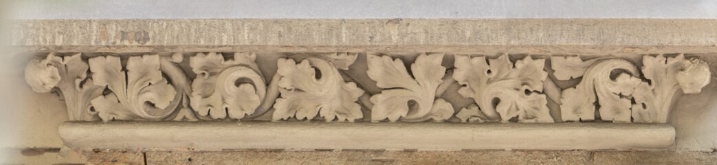 Elements of architectural decorations of buildings, gypsum stucco, wall texture, plaster molding...