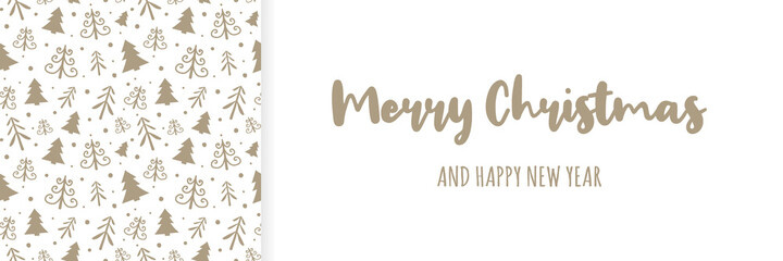 Design of Christmas trees with wishes. Xmas banner. Vector