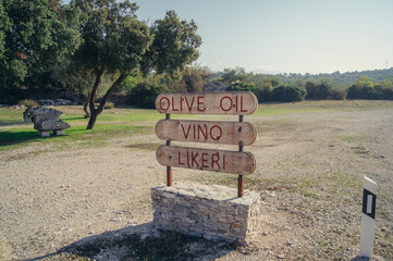 a sign on the ground