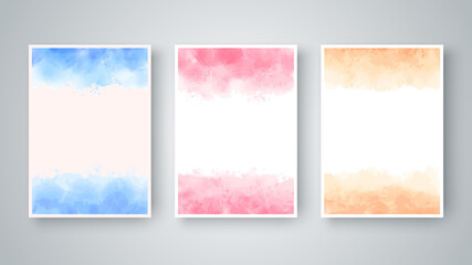 Color watercolor abstract texture. Business A4 template.