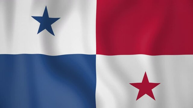 Panama animated flag. Seamless loop. 4K