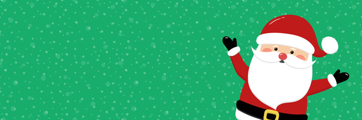 Santa Claus on empty background. Christmas banner. Vector