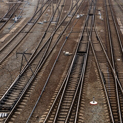 Fototapeta na wymiar crossing railway tracks