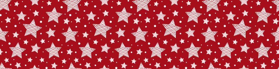 Christmas wrapping paper with stars. Xmas background. Vector