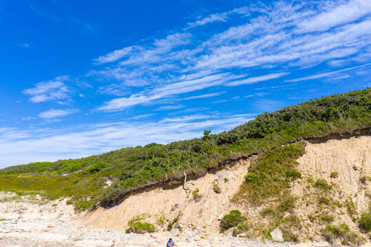 Cliff face on Martha's Vineyard with weathering