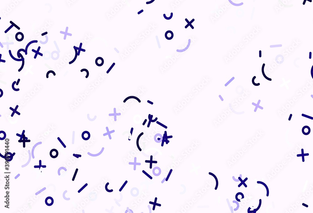 Poster light purple vector pattern with digit symbols.