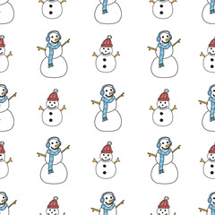 Big and little simple snowman pattern 