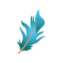 Fototapeta na wymiar blue feather messy decoration icon
