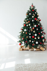 Christmas tree with gifts new year decor December