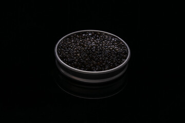 Caviar in a metal box