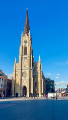 The exterior of Roman Catholic Church of The Name of Mary. Catholic Church exterior in Novi Sad, Serbia.