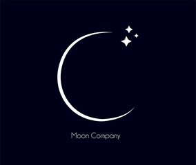 Astronomical logo design. The Moon is the Earth's satellite