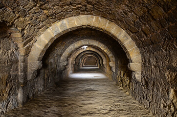 A deserted tunnel under the old fortress of Famagusta, Northern Cyprus